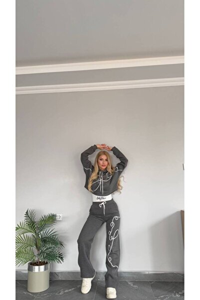 Bella Belluci 3 Thread Waist Detailed K Hooded Bottom Top Set