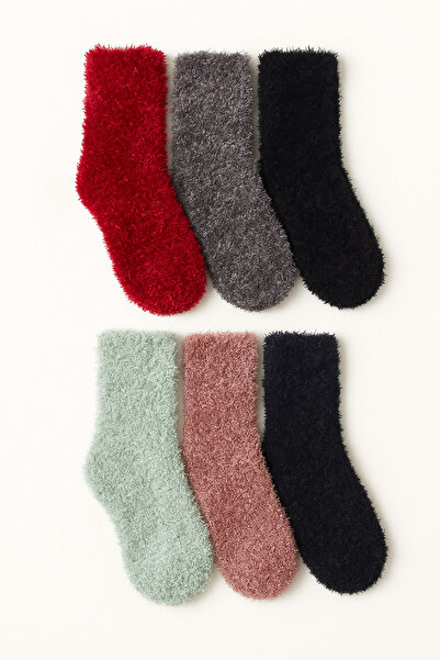 Ollero 6 Pairs of Winter Women's Bearded Plush Socks