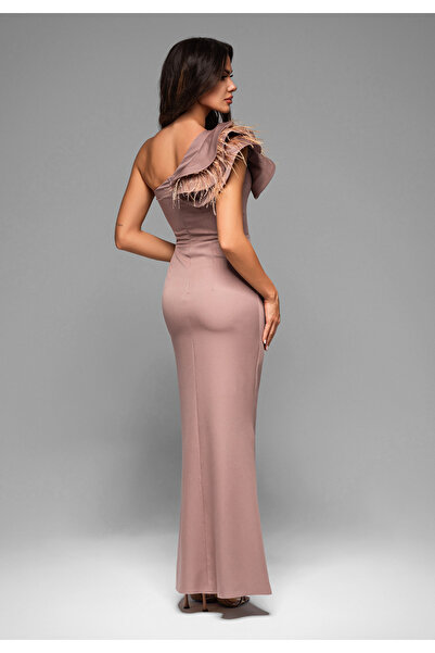 OMBRE Večerní šaty LA-OM-DLR005 Regular Fit cappuccino
