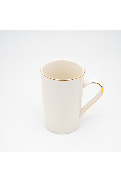 Moon House Cană albă înaltă, simplă, cu elemente aurii