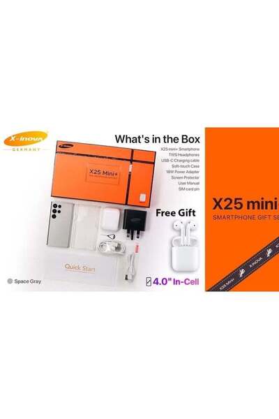 X inova X-Inova X25 Mini+ 4.0" Mini Smartphone, 4GB+64GB, 13MP, Dual SIM, Grey