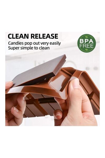 Generic Break Apart Chocolate Protein and Energy Bar Silicone Mold Brown 6.65 x 10 inch