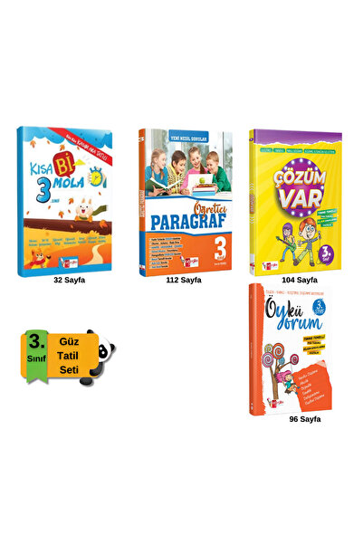 Artı Eğitim Yayınları 3. Sınıf Güz Tatili Paragraf Problem Kitap Seti 4'lü