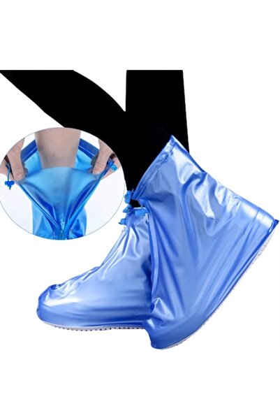 FONIX AquaShield ZipBoot – Waterproof Shoe Cover, Size XL (41-42), Front Zipper, PVC, Non-Slip, Blue