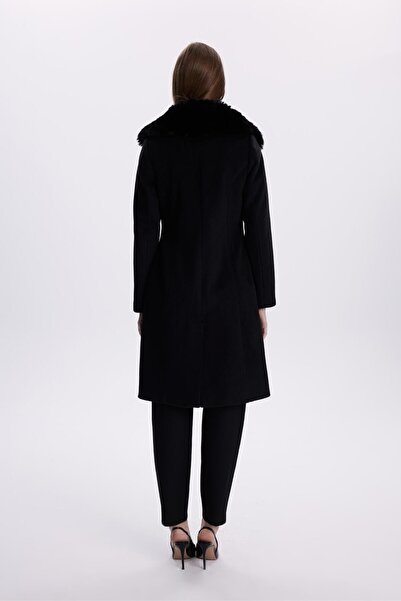 Zühre Double-Breasted Collar Belt Detailed Cashmere Coat 13404