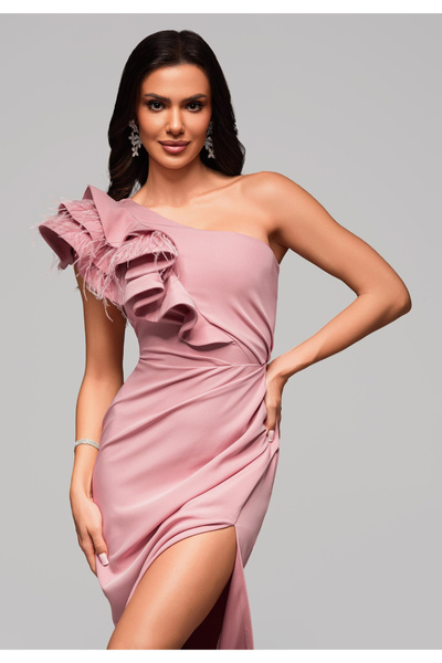 OMBRE Βραδινό φόρεμα LA-OM-DLR005 Κανονική Γραμμή ροζ