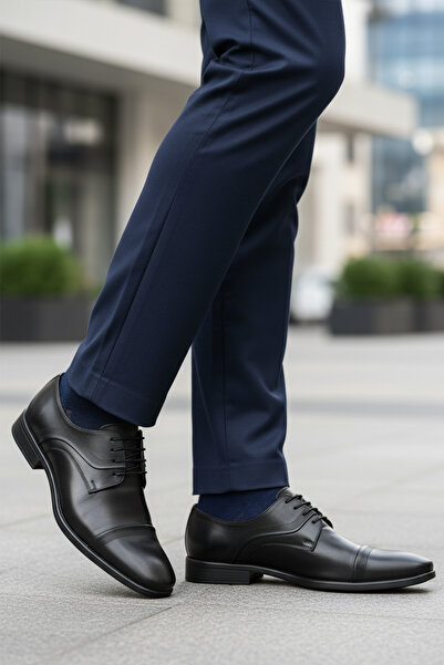 AYAKMOD Pantofi casual pentru bărbați din piele naturală neagră cu talpă anti...