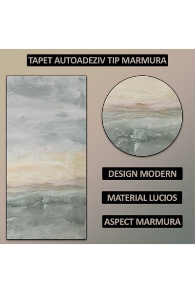 NEXTLY Self-Adhesive Marble-Effect Wallpaper, Waterproof, Easy Install, 7.2 sqm Coverage Set