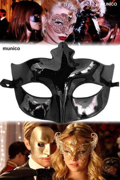 Munico Siyah Maskeli Balo Göz Maske Zarif ve Gizemli Tasarım Bride ve Bekarlı...