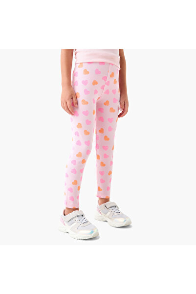 Juniors All-Over Heart Print Leggings