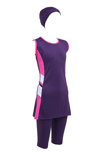 Haliç Mayo Young Girl Jersey Zero Sleeve Swimsuit 4803 Purple