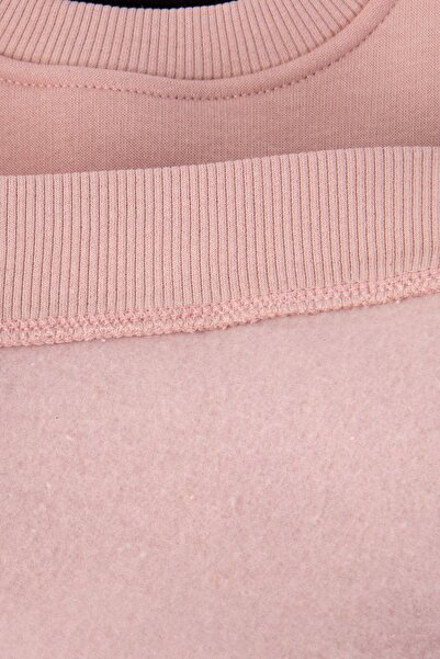 Lmn Pearl Bow Detail 3-Layered Fleece Inside Girls' Suit