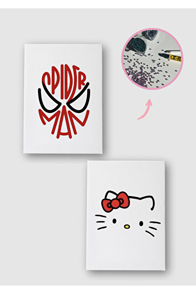 Piece Of Date Hello Kitty - Diamond Painting, Elmaslı Goblen, Mozaik Tablo, Taş Işleme - Tuval Pres 18x24