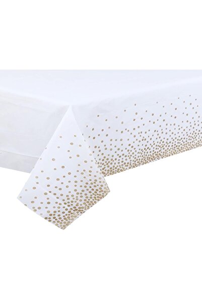 Flippy PEVA Tablecloth, Polka Dot, 137 x 274 cm, Waterproof, Stain-resistant, Quick-clean, Beige