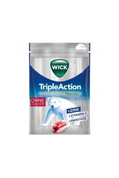 WICK Triple Action +Zinc +Vitamin C +Menthol Şekersiz Boğaz Pastili 72g