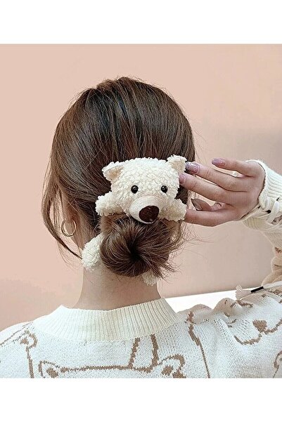 Yades Kahverengi Peluş Detaylı Ayıcık Figürlü Simit Toka