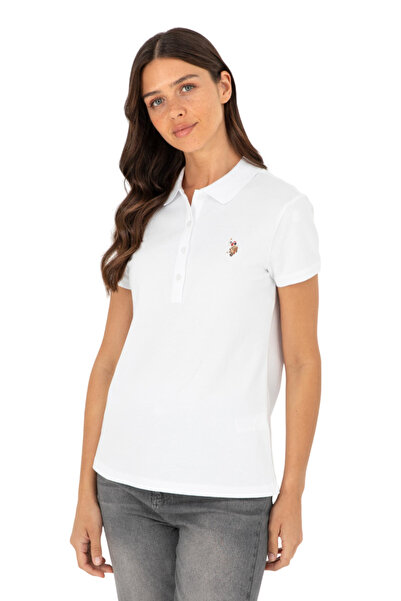 U.S. Polo Assn. Γυναικείο μπλουζάκι με λευκό γιακά πόλο