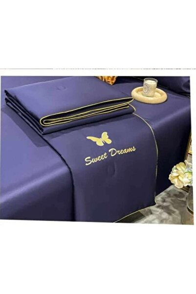 OEM Purple Silk Bed Linen Set 245x250 cm, 4 Pieces