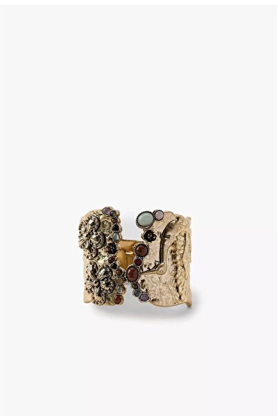 My Joyas Design ZR Model Dövmeli, Doğal Taşlı Kalın Bilezik