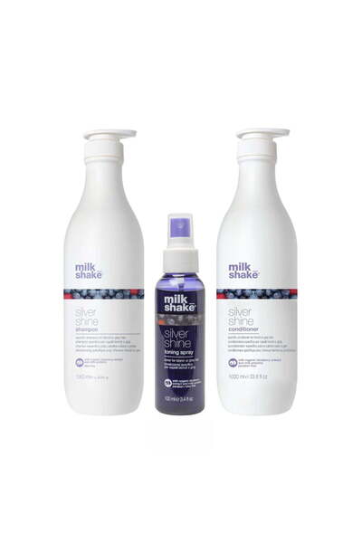 Milkshake Milk Shake Silver Shine Anti-Yellow Set (Shampoo 1000ml + Conditioner 1000ml + Tonic 100ml)