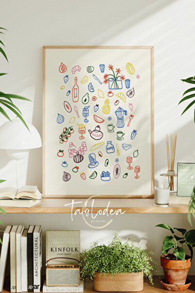 tablodea Tablou decorativ de bucătărie în stil Pinterest, ilustrație minimali...