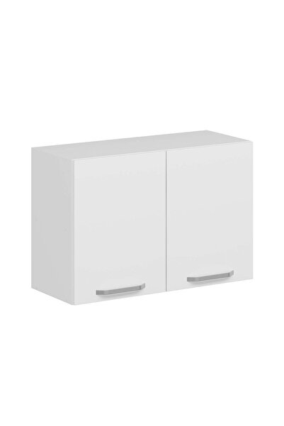Alvinka Mutfak Modül Duz Üst 2Dk1R 90-H60Cm Dolap Beyaz Beyaz Mdf