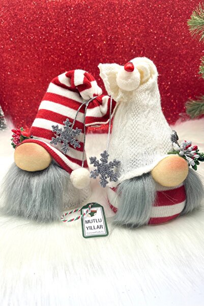 Concept HuBuTU Yılbaşı Hediyesi 2’li Aşk Ve Şans Cücesi, Gnome , Sevgiliye Hediye ,Yılbaşı Süsü, YeniYıl Seti