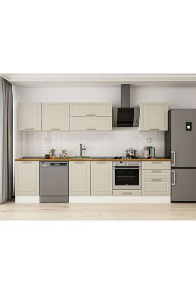 Alvinka 320X210 Cm Klasik Mebran Mutfak Dolabı Beyaz M-E90S50S60-2 Mebran | K...