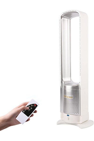 RADIOTRONICS Bladeless 29-inch Oscillating Tower Fan with Remote, 8 Speeds, 120min Timer