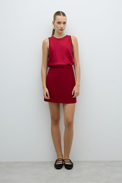 Roman Mini Etek Bordo K2615071_008