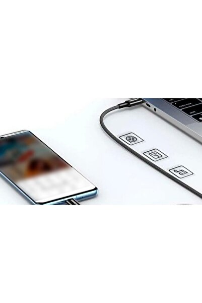 Ugreen USB-C 100W 5A QC PD Örgülü Hızlı Şarj Kablosu, 1 Metre, Siyah, 65249