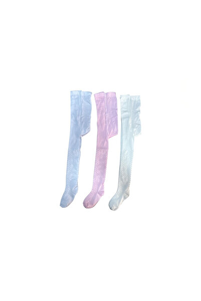 GMG Baby Girls' Net Tights, Set of 3 (Gift)