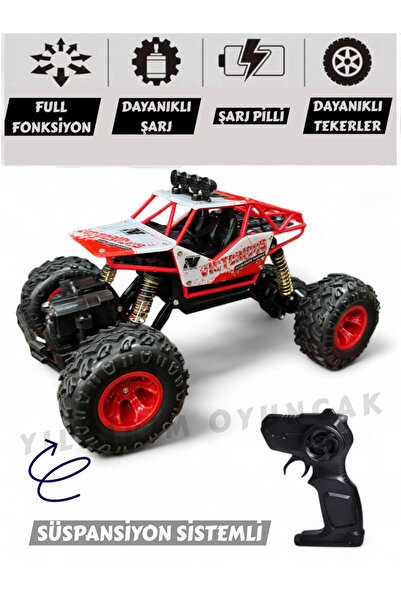 YILDIRIM OYUNCAK Uzaktan Kumandalı Şarjlı Rock Crawler 4x4 Off Road Aracı 4 Çeker Araba