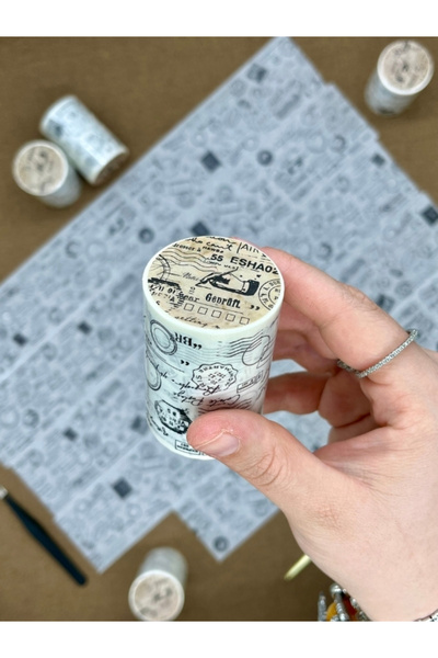 Kağıt Gemi Dükkan Vintage Postage Letter Kraft 2m*6cm Washi Bant/Damga&Pul De...