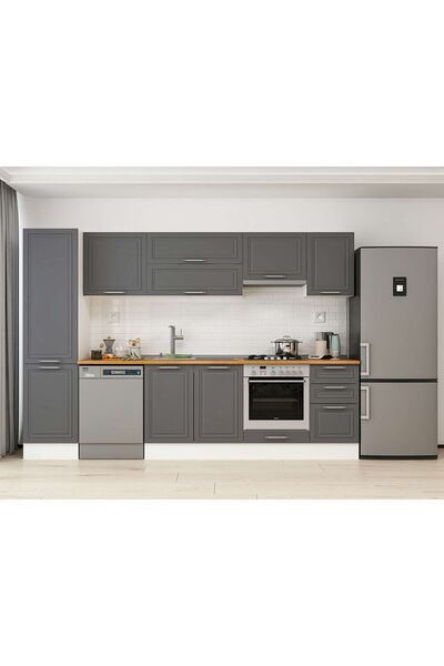 Alvinka 295X210 Cm Klasik Mebran Mutfak Dolabı Beyaz Mb-E80B50S45-1 Mebran | ...