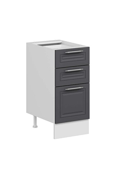 Alvinka Mutfak Modül Mbr_C Alt 3Ç1B2K Nray 40Cm Dolap Beyaz Antrasit Suntalam