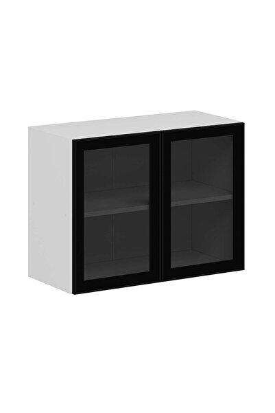 Alvinka Mutfak Modül Üst 2Dk1R 80-H60Cm Dolap Beyaz Alm Cam Suntalam