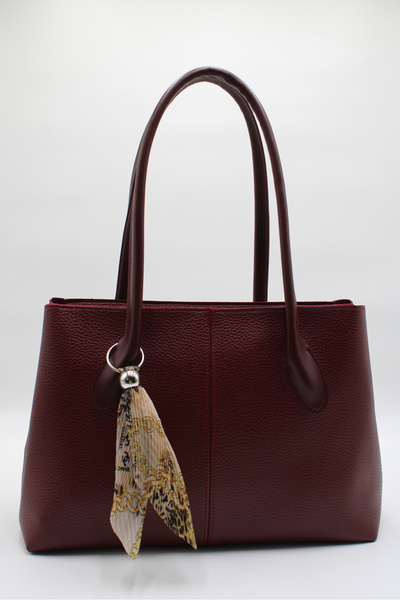 LASSO Geantă de mână, de umăr și de braț pentru femei, Bordeaux, cu detaliu d...