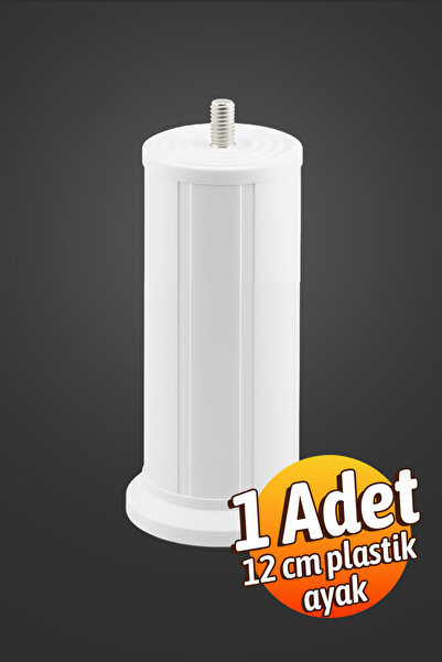 Badem10 Keson 1 Adet 12 cm Beyaz Plastik Mobilya Baza Tv Ünitesi Yükseltme Ay...