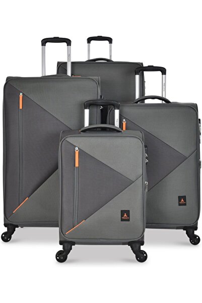 Track 3-Piece Fabric Luggage Set, Built-in Lock & 4 Spinner Wheels, LG003 (Gray, 20/24/28/32)