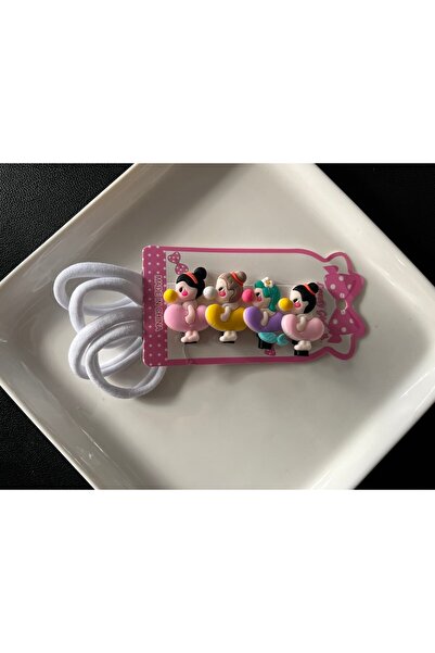 Yades Cute Character Children's Hair Clips with Elastic and Clip - White