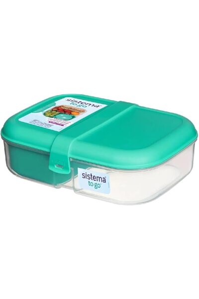 Sistema Lunch To Go Ribbon - 3 Piece Polypropylene Lunchbox, Teal