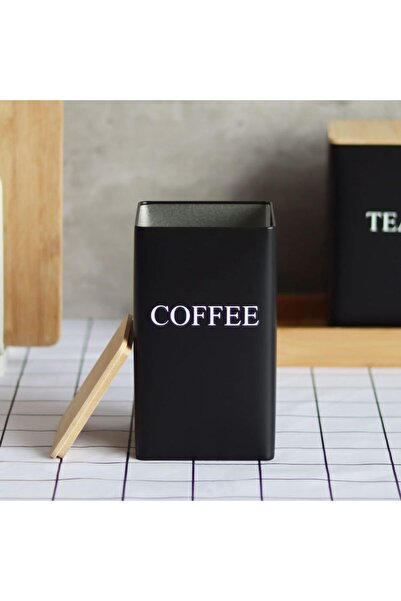 Generic Navacala Tea, Coffee & Sugar Jars, 1000 ml 3-piece Metal Storage with Black Bamboo Lid