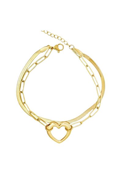 Bijuteria SORELLY Brățară placată cu agrafe de hârtie cu inimă