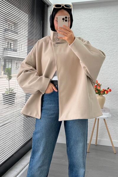 MELEK ARAZ Premium oversized Παλτό Παντζόνι - Πέτρα