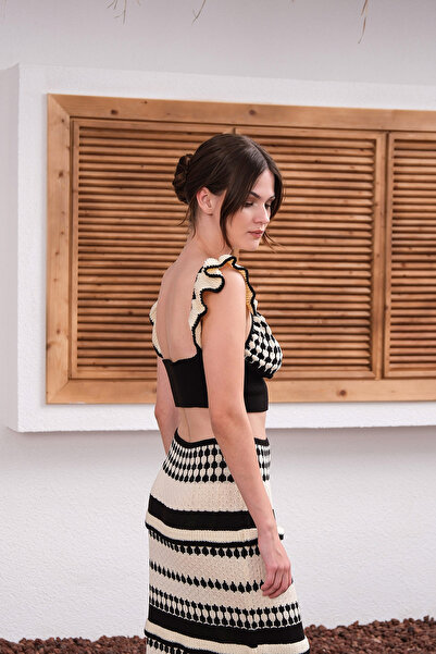 Sea Style Women's Patterned Sleeveless Knitwear Double Set