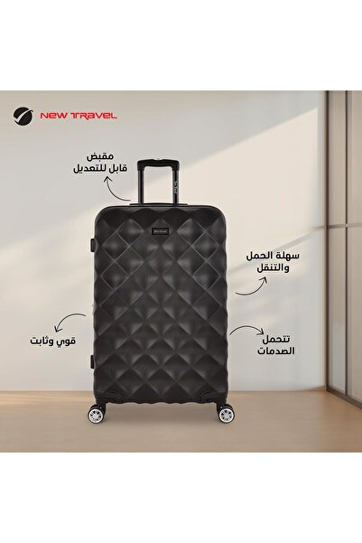 New Travel 3-Piece 8-Wheel Spinner Luggage Set, ABS Hard Shell, 360° Rolling Suitcase for Men and W
