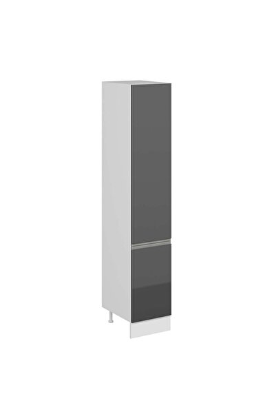Alvinka Mutfak Modül Hg_J 45-H240Cm Boy Dolabı Beyaz Antrasit Mdf