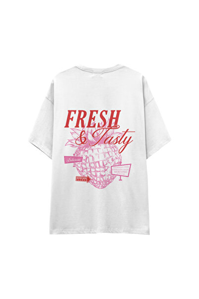 The Lucid Lab Fresh & Tasty Oversized T-Shirt - White