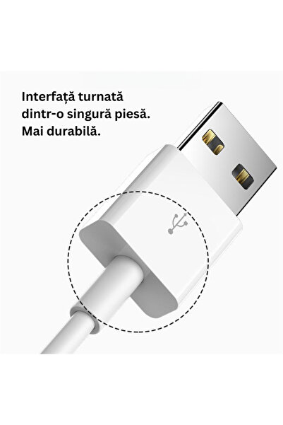 Voltres USB-A to Lightning Data and Charging Cable, iPhone Cable, Fast Charge 25W, 1m, White
